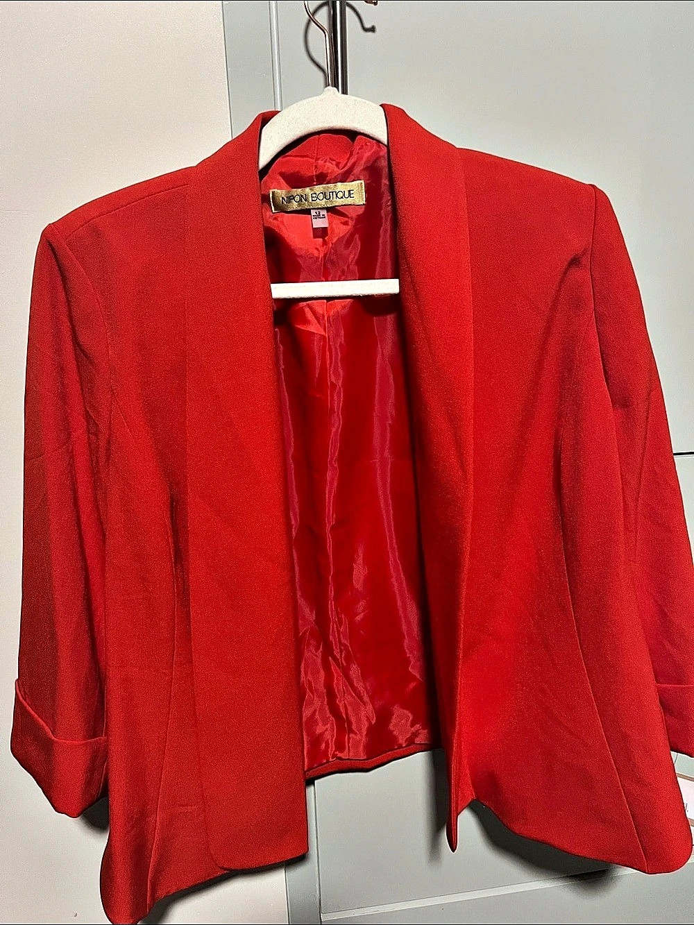 Nipon Boutique R23 Paprika Red Blazer Size 12 NWT